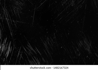 Scratch Black Background Overlay / Abstract Black Dark Background, Broken Cracks And Scratches For Overlay