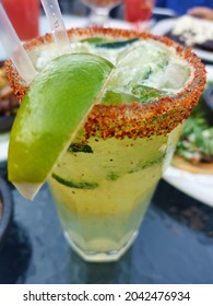 Scratch Margarita With Tajin Seasonings On The Rim.