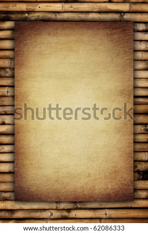scratch vintage paper on bamboo background