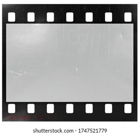 gekratzter Filmrahmen auf weißem Hintergrund