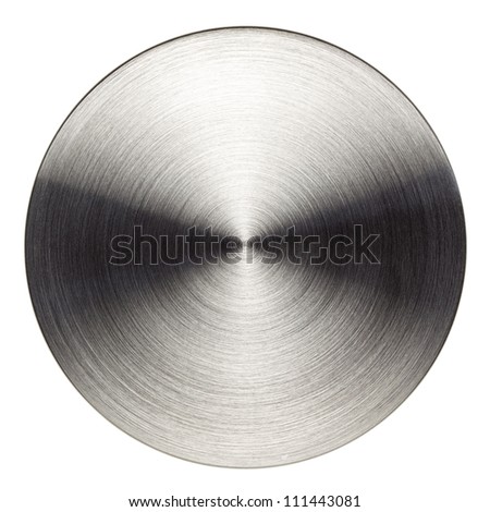 Scratched round metal plate texture, background