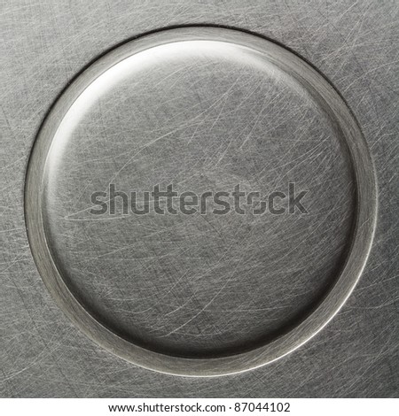 Scratched round metal plate texture