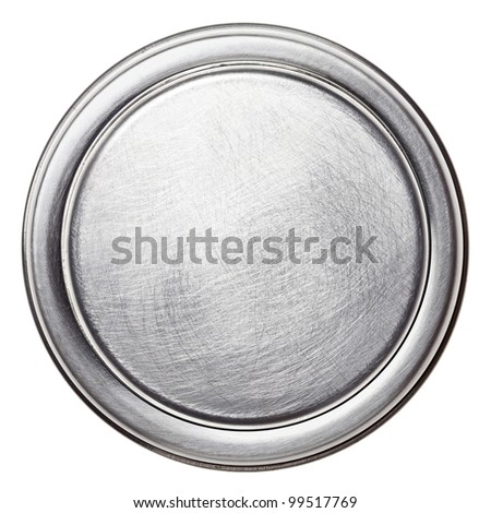 Scratched round metal plate texture, background