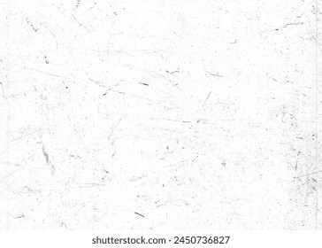 Scratches and dust on white background. Vintage scratched grunge plastic broken screen texture isolated. Scratched film surface wallpaper. Space for text.