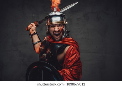 Screaming Assaulting Mad Roman Warrior Armour Stock Photo 1838677012 ...