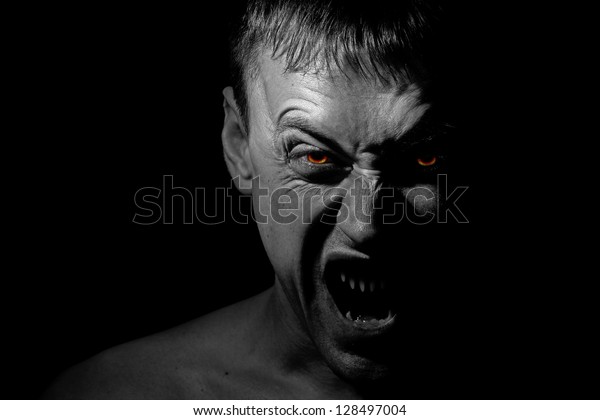 Screaming Man Possessed By Demon Stock Photo (Edit Now) 128497004