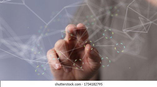 screen binary code interface digital touch