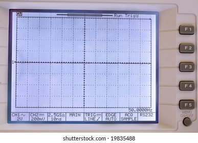 The screen of a digital oscillograph with sectoring and function keys