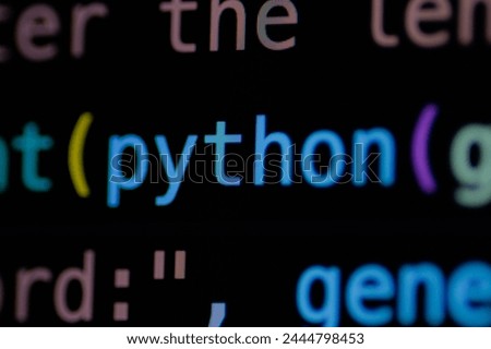 A screen displays intricate Python code, a symphony of text and symbols, weaving logic and creativity in a digital tapestry.