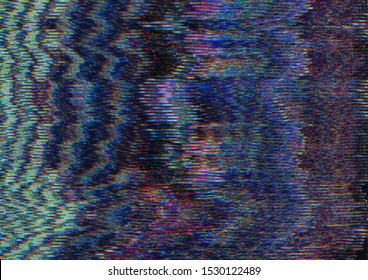 Screen Glitch. Transmission Error. Blue Static Noise Pattern Overlay.