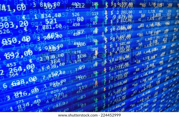 Screen Live Display Financial Data Stock Stock Photo Edit Now 224452999