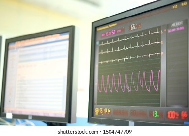 The Screen Show Hemodynamic Monitoring In Cardiac Catheterization Laboratory