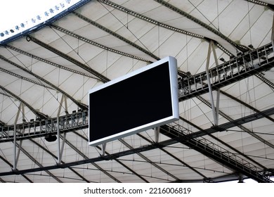 Screen Of A Sports Stadium Installed Above The Stands.