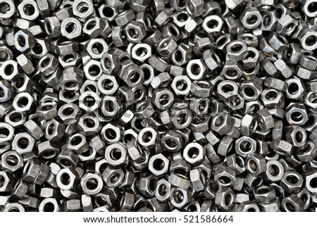 Screw, bolt and nut in black and white for industrial background