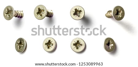A screw from different perspectives on a white background