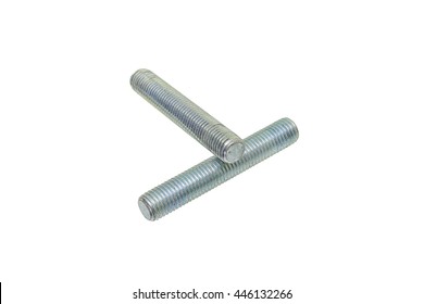 Screw Stud Bolt Isolated On White Background