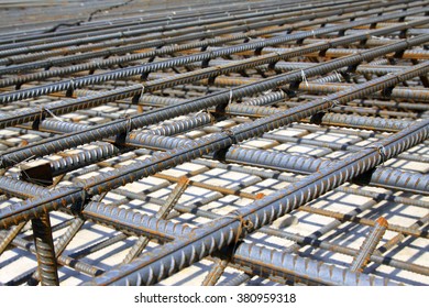 Screw Thread Steel Bar Framework, In The Construction Site