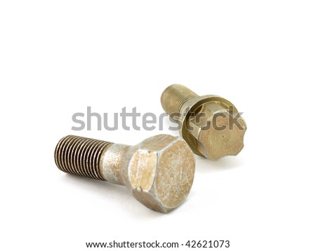 Screw-bolts for car over white
