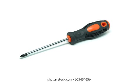 Screwdriver On White Background Orange Black Stock Photo 605484656 ...