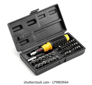 Screwdriver Set Toolbox Isolated