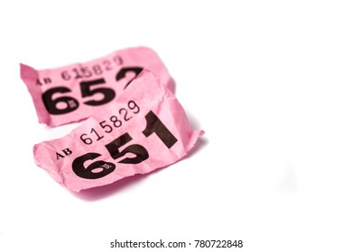 Screwed Up Pink Raffle Ticket. Losing Number