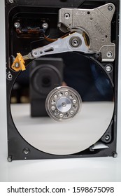 A Screwed-on Hard Disk Shows The Inner Workings Of A Hard Disk