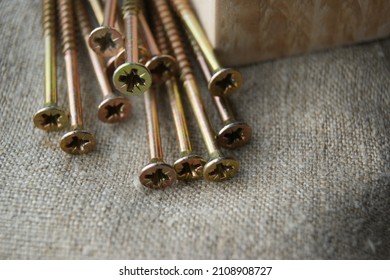 Screws For Wooden Constructions. Loose Screws. 