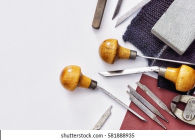 Scribing Tools And Tools For Manual Metal Engraving.