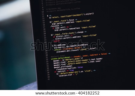 script code on laptop screen