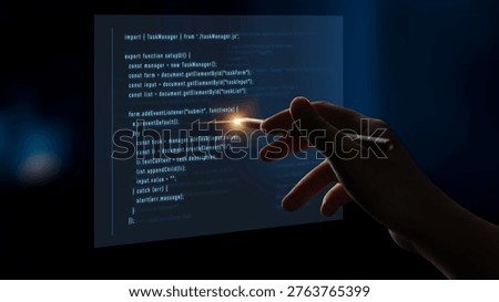 Script programming for task manager user interface, handling form submission, input validation, task list rendering, and exception alerts with dynamic DOM interaction Latch