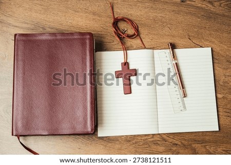 Scripture Reading And Prayer Journal. Scene For Devout Reflection With Holy Texts
