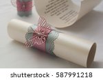 Scroll wedding invitation.