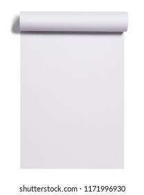 Scroll Of White Paper Sheet Isolated Over White Background