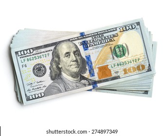 scrolled stack of  dollar bills - Shutterstock ID 274897349