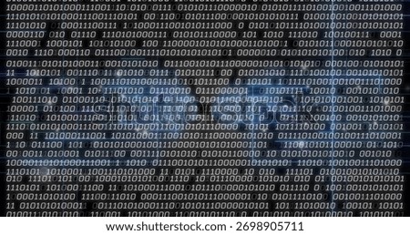 Scrolling binary digits pattern covering digital display, showing grid lines and bluish streaks. Matrix, circuitry, neon, cyber, dataflow, monochrome, futuristic