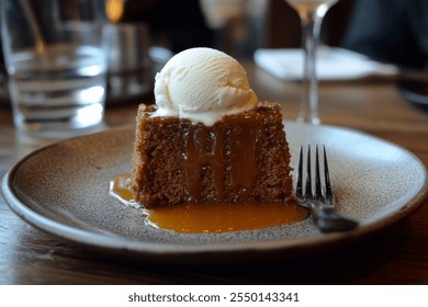 Scrumptious Sticky Toffee Pudding with Vanilla Ice Cream