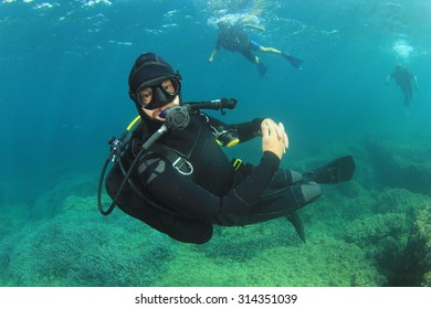 Scuba Diver Diving Instructor Underwater