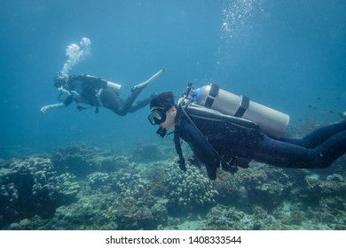 Scuba divers in Anilao Philippines - Shutterstock ID 1408333544