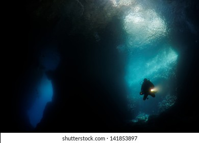 Scuba Diving In The Cave