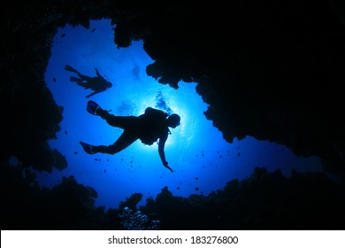 Scuba Diving In Cave