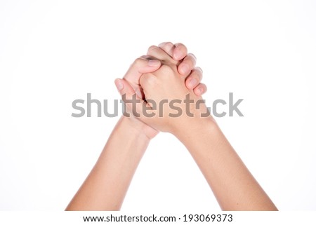 Similar – Men’s hands in the sunlight bruise the palms of their hands. High five close up.