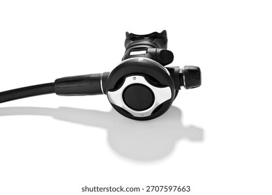 Scuba diving regulator second stage isolated on white background    