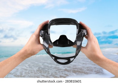 Scuba Mask, Beach, Swimming Goggles.