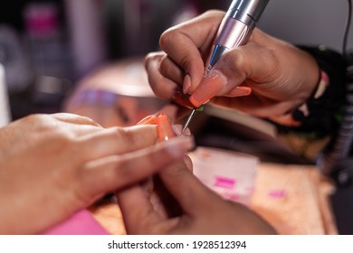 Sculpture acrylic nail technique process - Shutterstock ID 1928512394