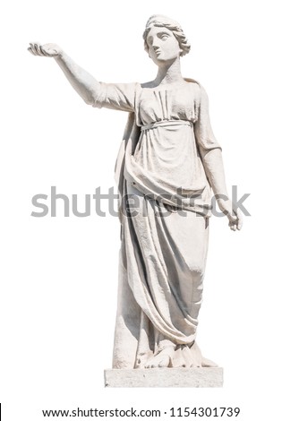 sculpture of the ancient Greek god Latona isolate