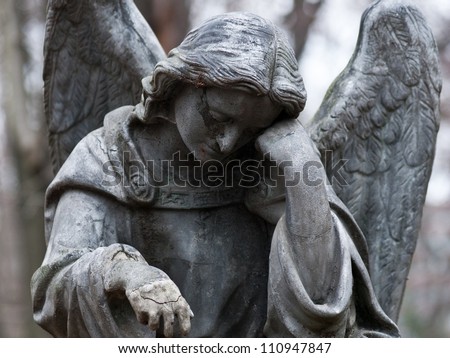 Sculpture of Angel at a Prague cemetery