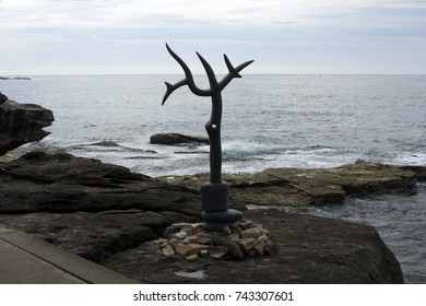 Sculpture By The Sea, Bondi, Australia.  25 OCT 2017. Artist: G.W. Bot, Work: Sea Eagle Glyph