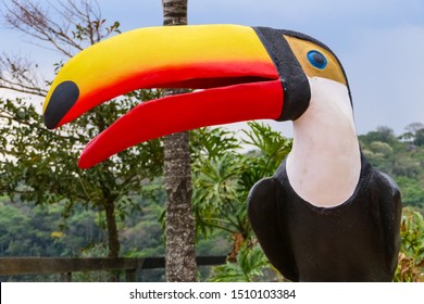 Sculpture Of A Colorful Toucan In Chapada Dos Guimarães, Mato Grosso, Brazil, South America