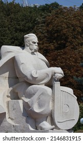 Sculpture Of A Cymbal Player And A Kobzar In The City Of Ivano-Frankivsk