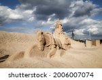 Sculpture at the giant sand castle in Lappeenranta, Finland